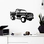 Wallity GMC Truck 1962 Accesorio de pared de metal Negro